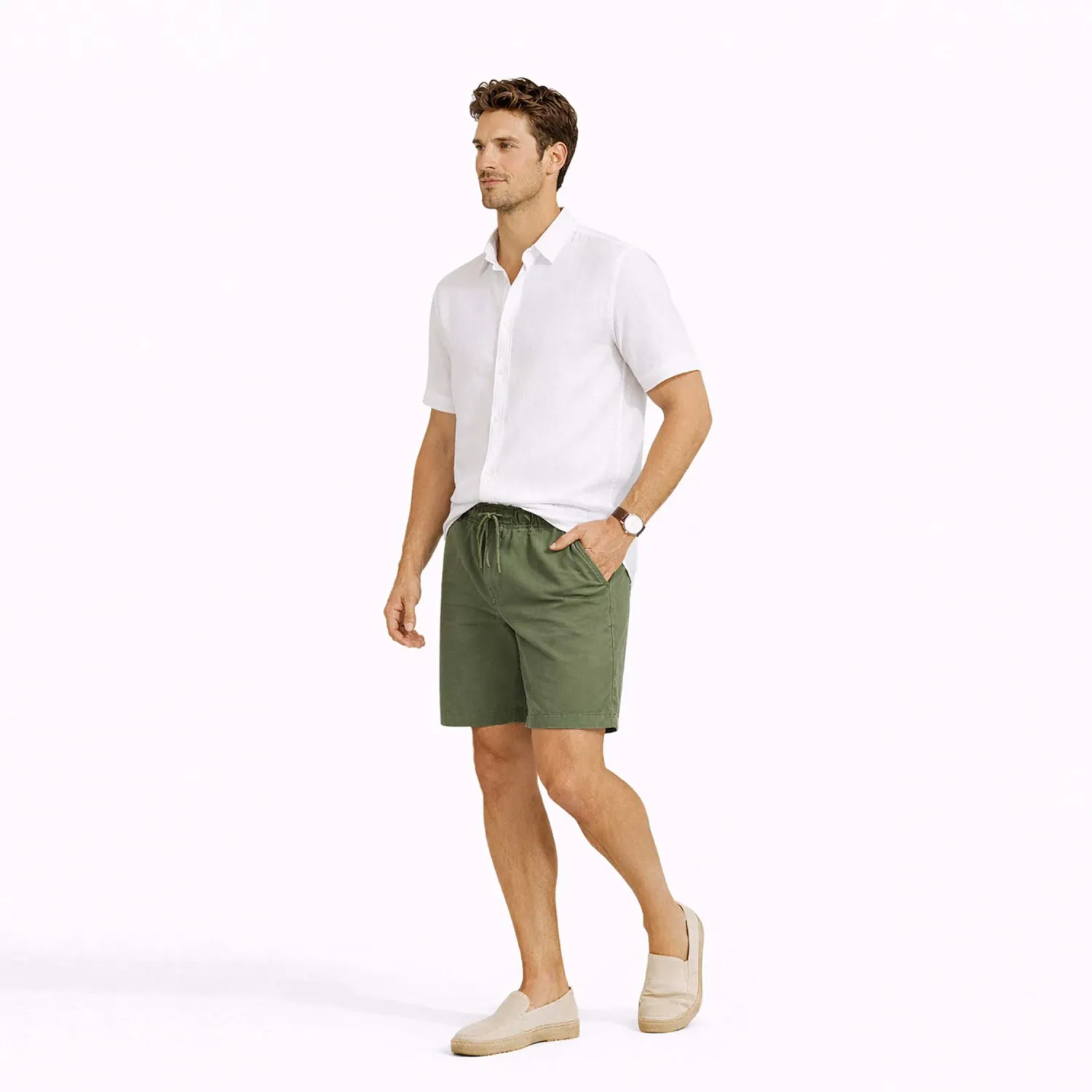 COTTONS JEANS Bermuda Cottons Jeans Para Hombre Pablo color verde olivo | Platanitos