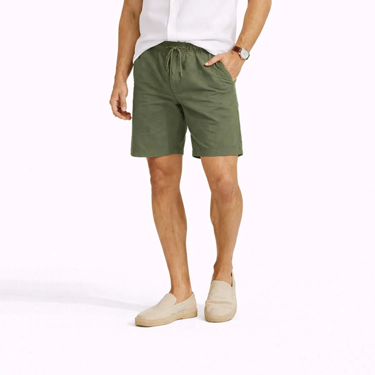 COTTONS JEANS Bermuda Cottons Jeans Para Hombre Pablo color verde olivo | Platanitos