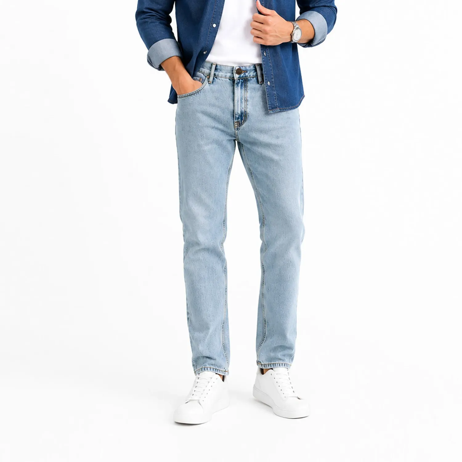 COTTONS JEANS Jean Cottons Jeans Slim Para Hombre Adrian Petite color celeste | Platanitos