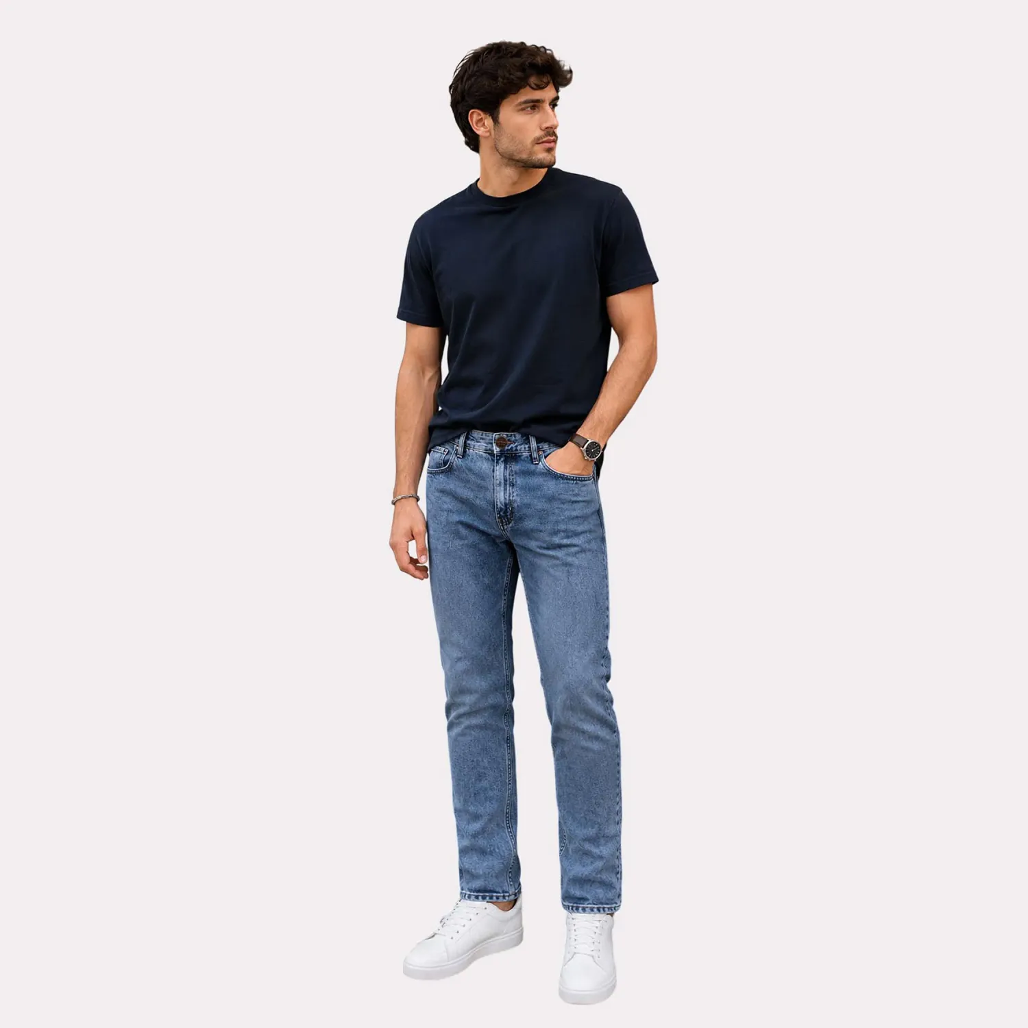 COTTONS JEANS Jean Cottons Jeans Slim Para Hombre Adrian Tall color azul claro | Platanitos