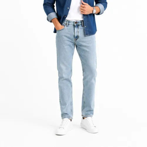 Jean Cottons Jeans Slim Para Hombre Adrian Tall color celeste | Platanitos