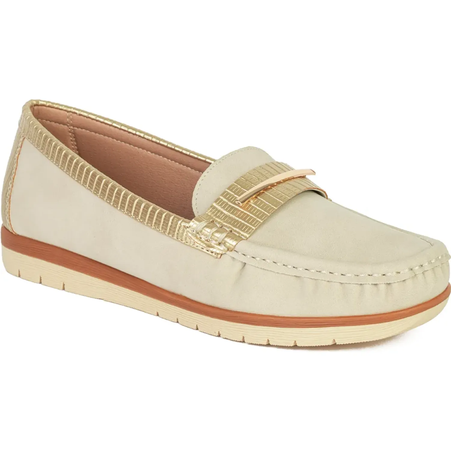 MARIE CLAIRE Mocasin Marie Claire Casual Mujer Rita color beige | Platanitos