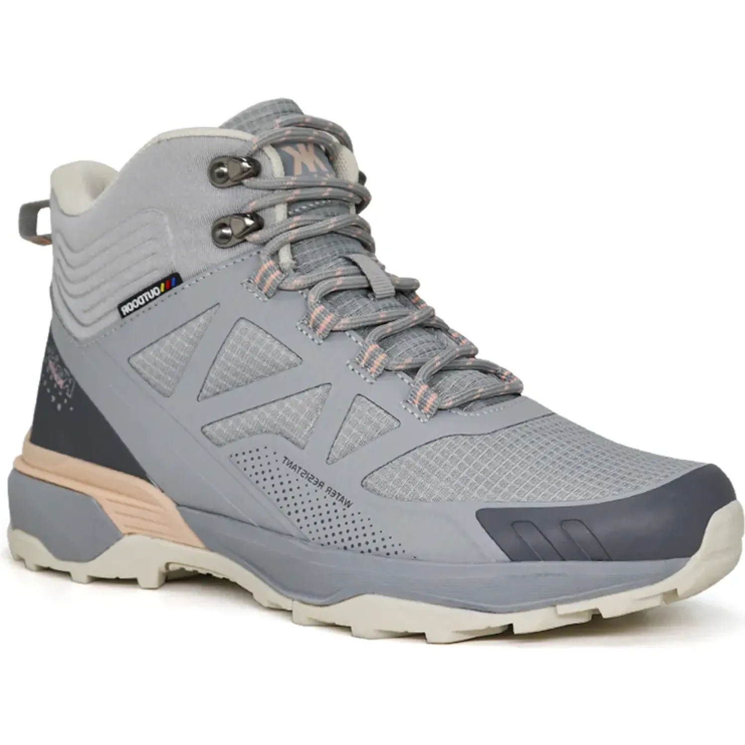 Botines Kaida Outdoor  Mujer 1736-M26q2 color gris / durazno | Platanitos