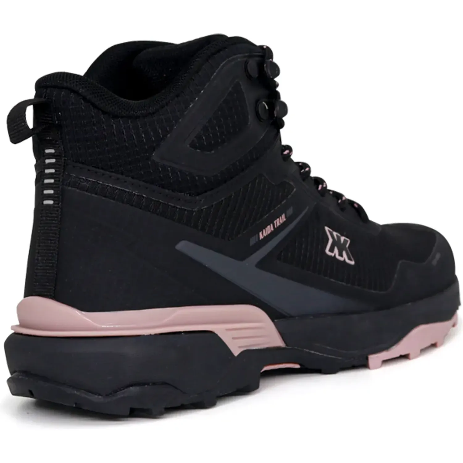 Zapatillas Kaida Botin Outdoor Mujer 2610-M26q2-N color negro/rosa | Platanitos