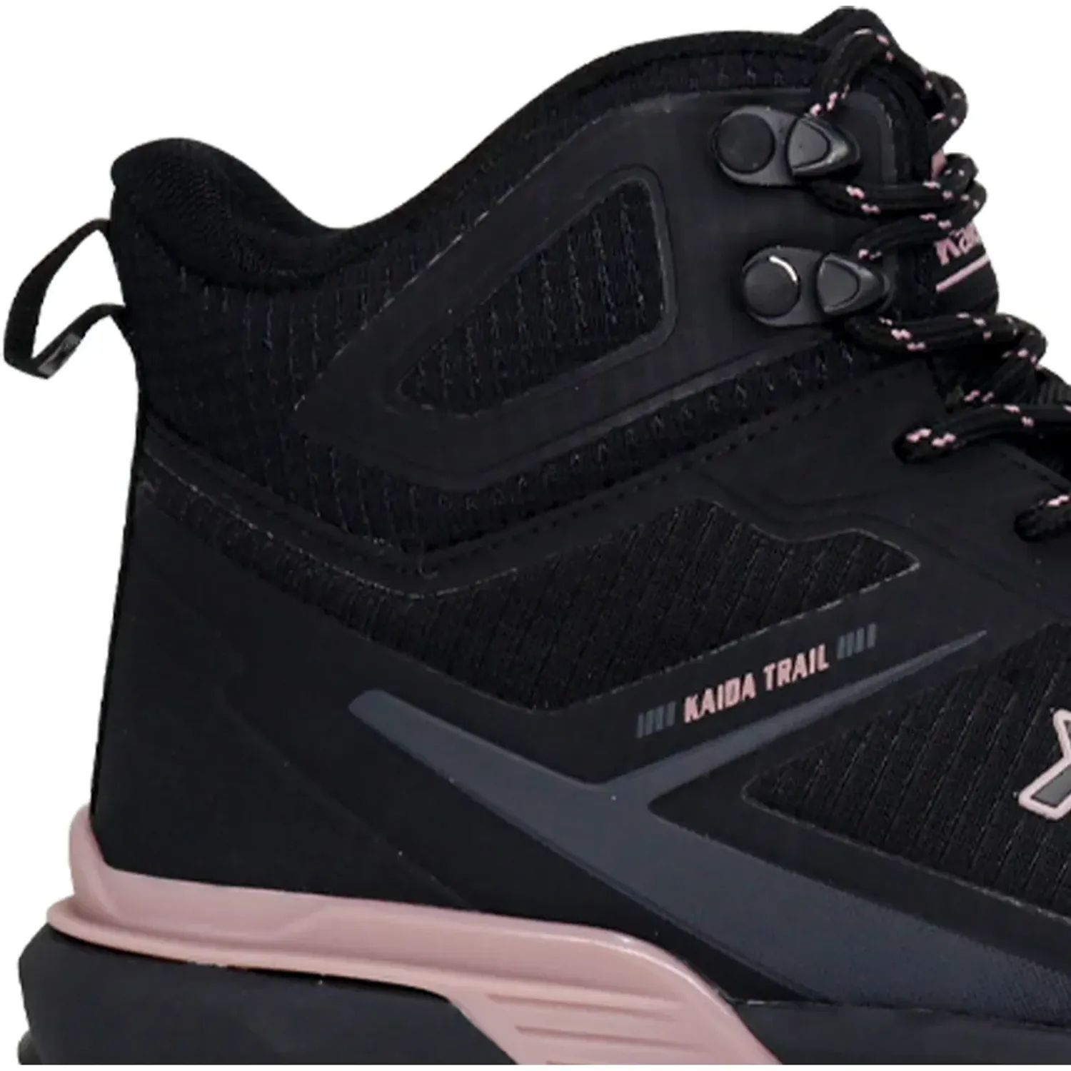 Zapatillas Kaida Botin Outdoor Mujer 2610-M26q2-N color negro/rosa | Platanitos