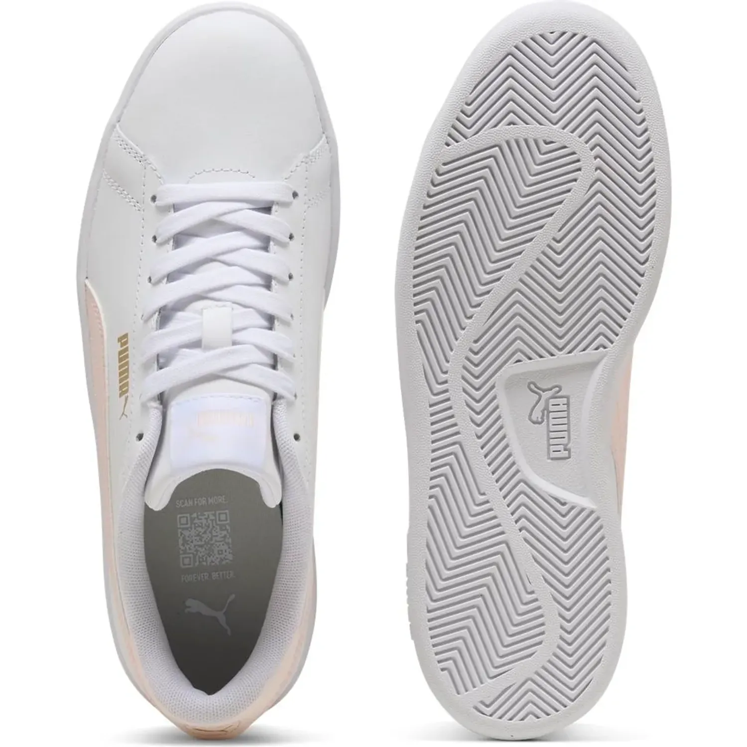 Zapatillas Puma Urbanas Mujer Smash 3.0 L color blanco | Platanitos