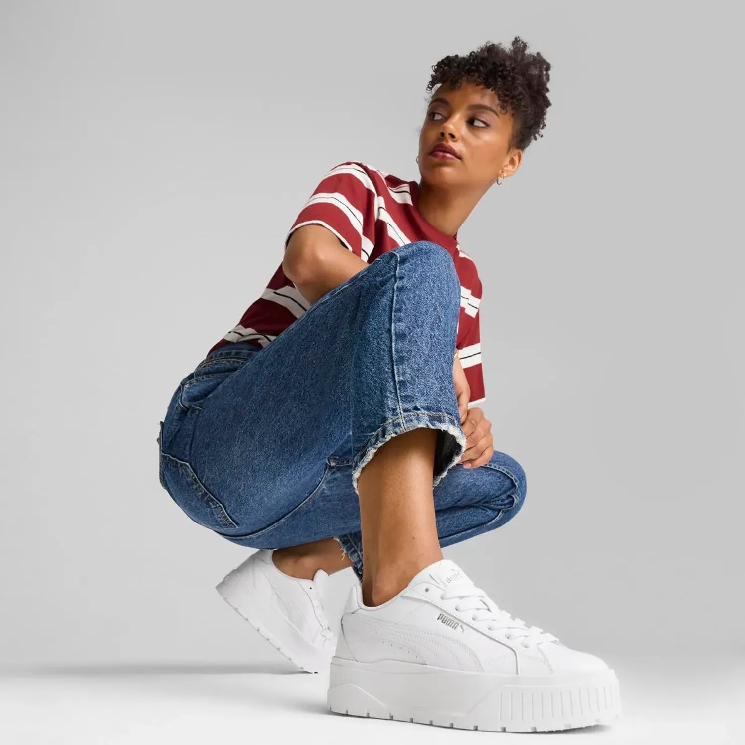 Zapatillas Puma Urbanas Mujer Karmen Ii L color blanco | Platanitos