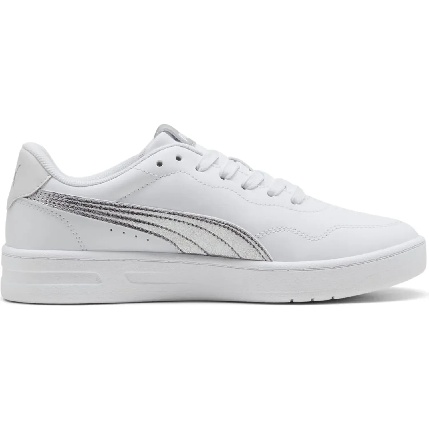Zapatillas Puma Urbanas Mujer Court Lally Metallic Whisper color blanco | Platanitos