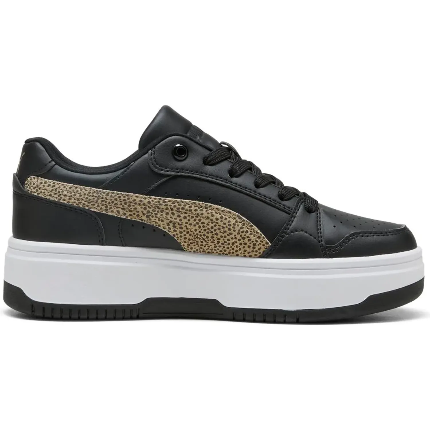Zapatillas Puma Urbanas Mujer Rebound Femme Low Topcat color negro | Platanitos