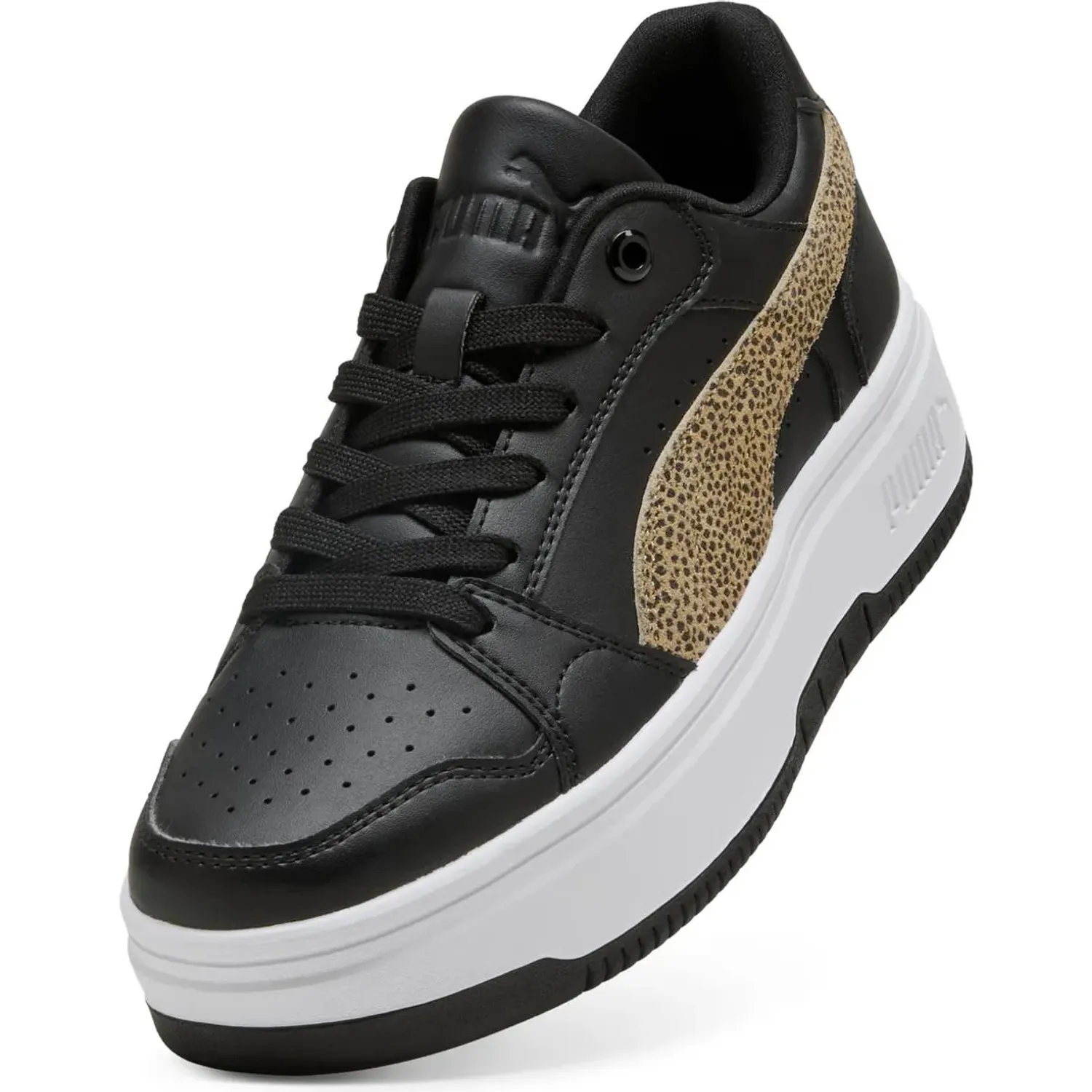 Zapatillas Puma Urbanas Mujer Rebound Femme Low Topcat color negro | Platanitos