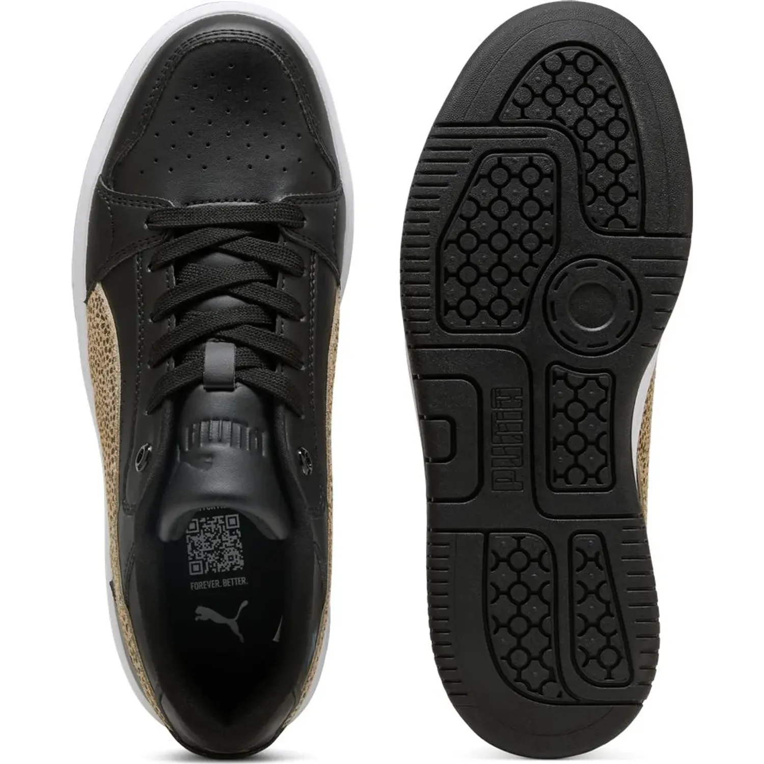 Zapatillas Puma Urbanas Mujer Rebound Femme Low Topcat color negro | Platanitos