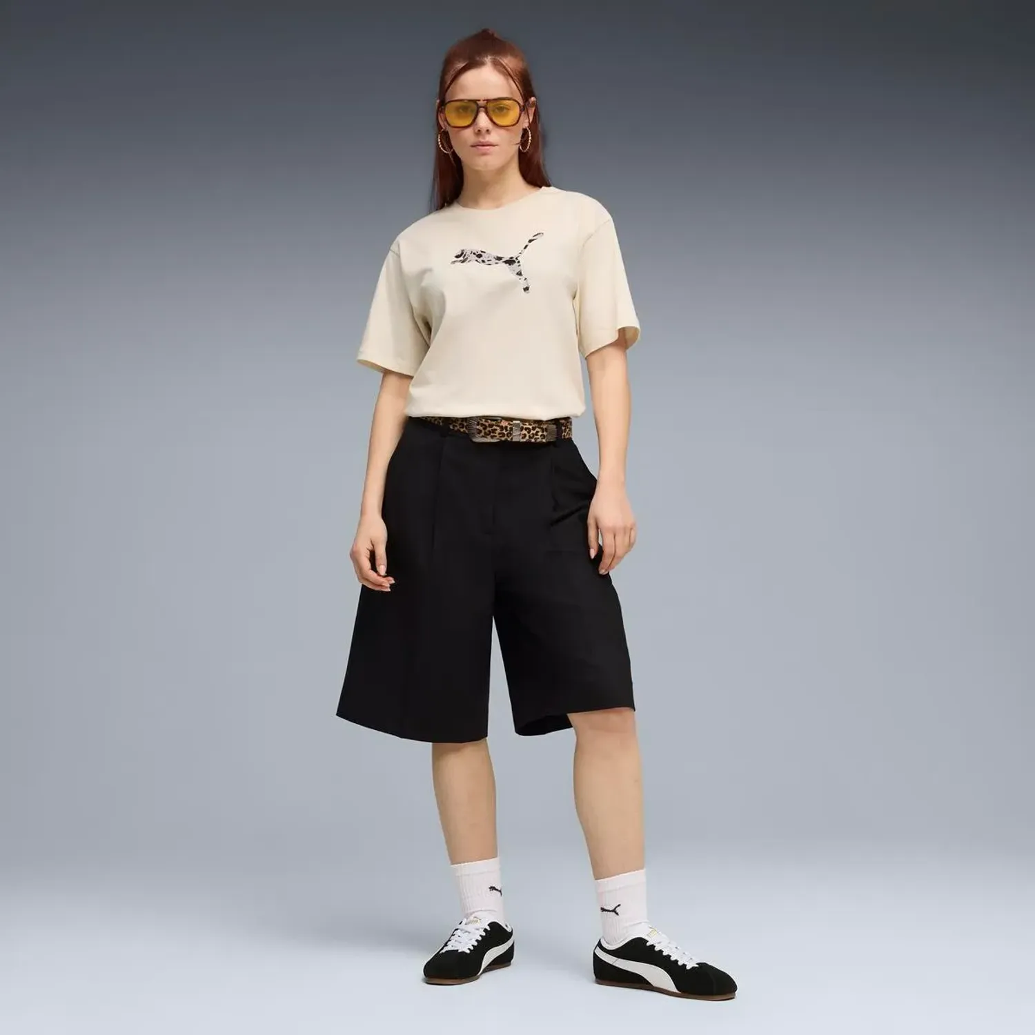 Puma Polo Puma Deportivo Mujer Ess Graphic Animal Relaxed Tee color beige | Platanitos