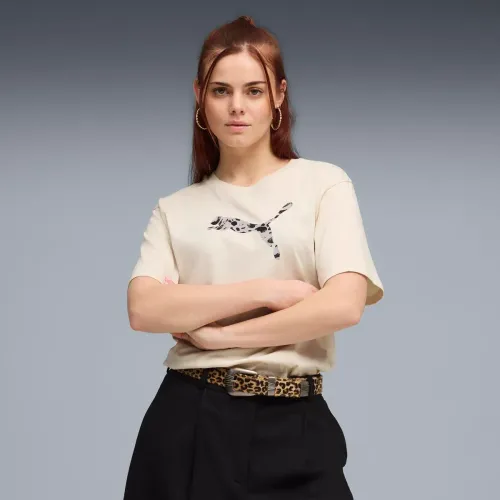 Polo Puma Deportivo Mujer Ess Graphic Animal Relaxed Tee color beige | Platanitos