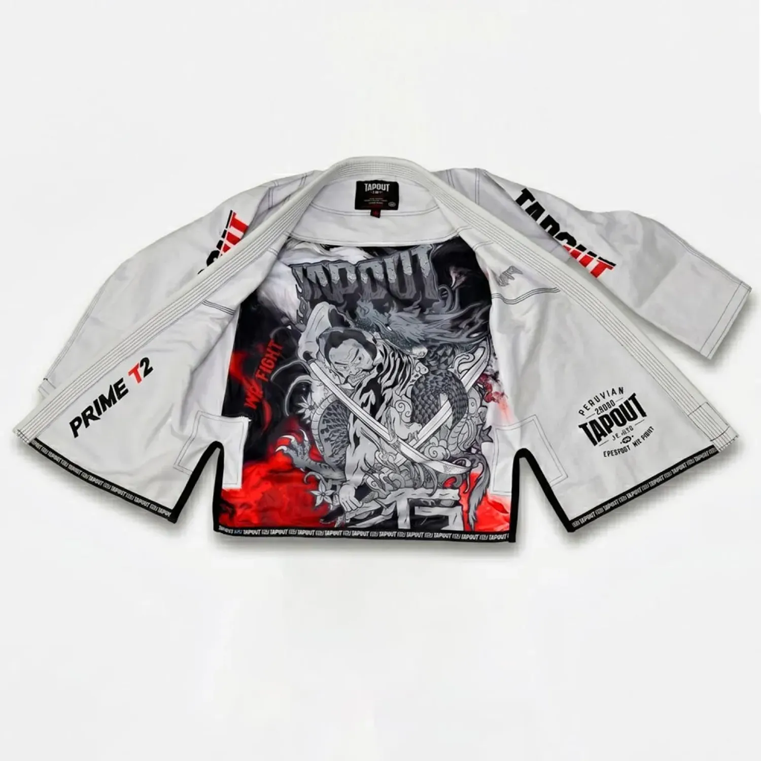 TAPOUT Conjunto Tapout Kimono Unisex Prime T2 color blanco | Platanitos