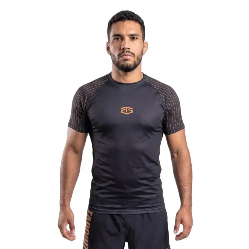Polo Tapout Training Rashguard Manga Corta Hombre Cooper color negro | Platanitos