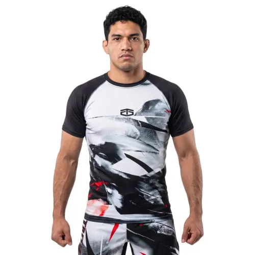 Polo Tapout Training Rashguard Manga Corta Hombre Flow color negro | Platanitos