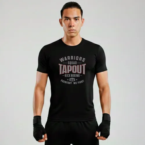 Polo Tapout Urbano Hombre Manga Corta Kick color negro | Platanitos