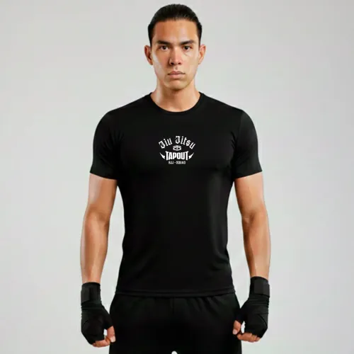 Polo Tapout Urbano Hombre Manga Corta Roll color negro | Platanitos