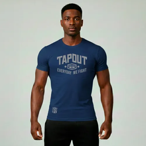 Polo Tapout Urbano Hombre Manga Corta Stencil color azul | Platanitos