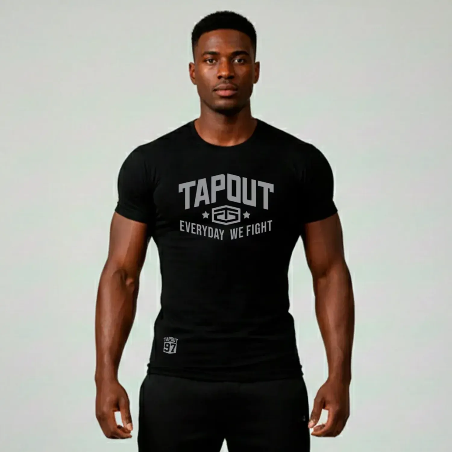 Polo Tapout Urbano Hombre Manga Corta Stencil color negro | Platanitos