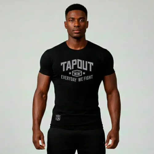 Polo Tapout Urbano Hombre Manga Corta Stencil color negro | Platanitos