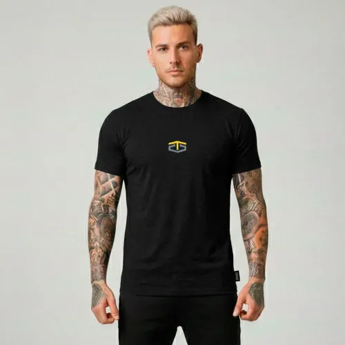 Polo Tapout Urbano Hombre Manga Corta Trueno color negro | Platanitos