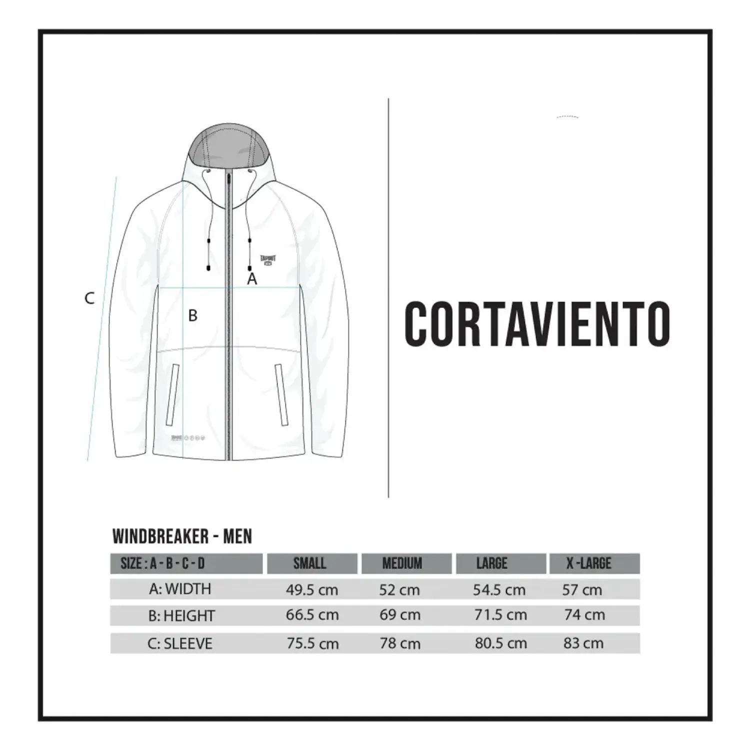 Casaca Tapout Urbana Deportiva Hombre Windbreaker color negro | Platanitos