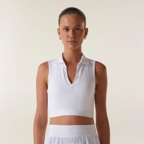 Mujer Fila Blanco Top Mujer  Tennis Basic