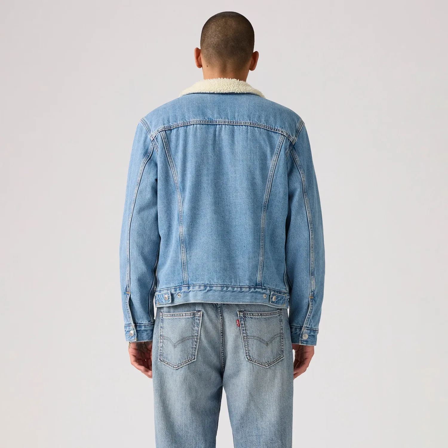 Levis Casaca Levis Jeans Hombre Denim Sherpa Trucker color celeste | Platanitos