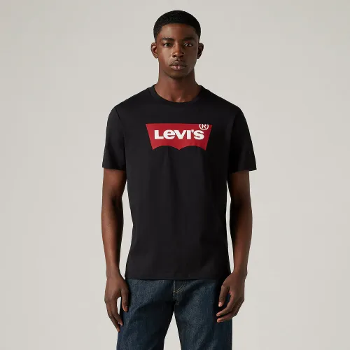 Polo Levis Manga Corta Hombre Clasic Logo Batwing color negro | Platanitos