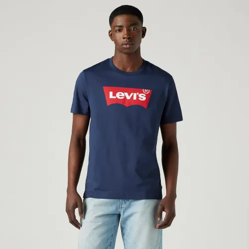 Polo Levis Manga Corta Hombre Clasic Logo Batwing color azul | Platanitos