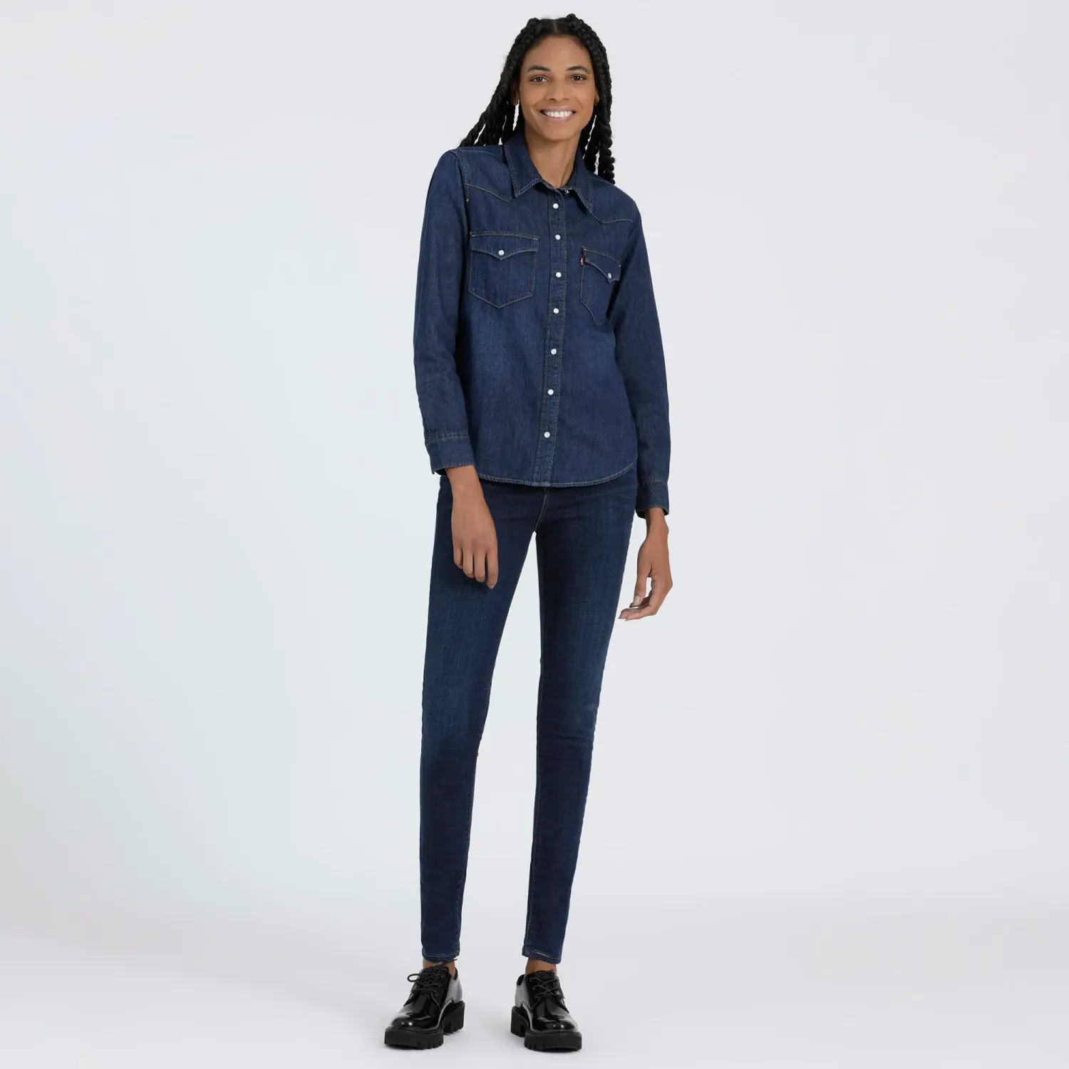 Levis Camisa Levis Mujer Clasic Western color azul | Platanitos