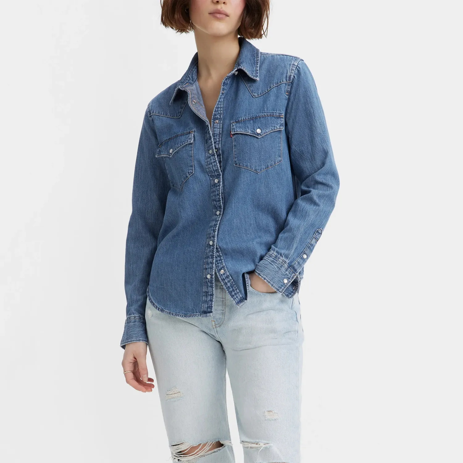 Levis Camisa Levis Mujer Clasic Western color celeste | Platanitos