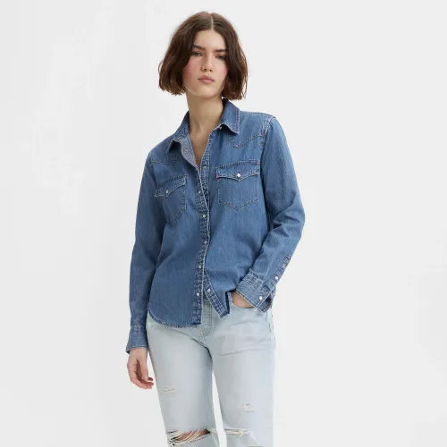 Mujer Levis Celeste Camisa Mujer Clasic Western