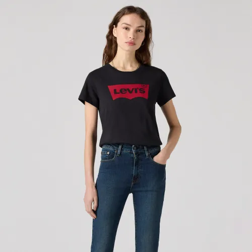 Polo Levis Manga Corta Mujer Clasic Logo Batwing color negro | Platanitos