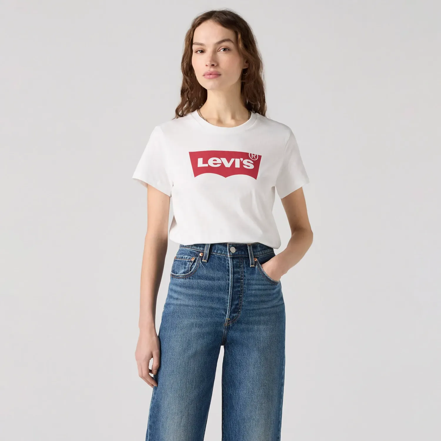 Levis Polo Levis Manga Corta Mujer Clasic Logo Batwing color blanco | Platanitos