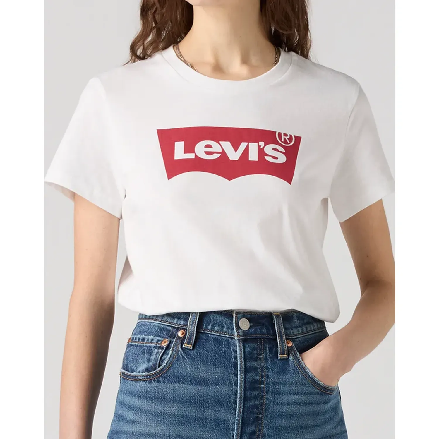 Levis Polo Levis Manga Corta Mujer Clasic Logo Batwing color blanco | Platanitos