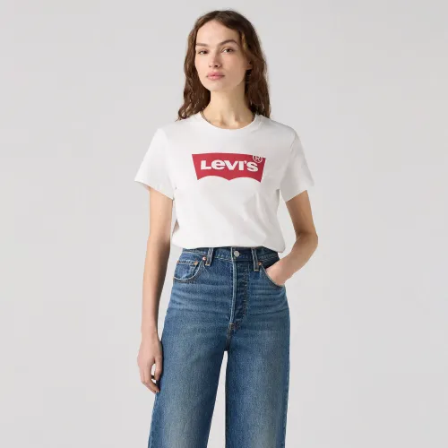 Polo Levis Manga Corta Mujer Clasic Logo Batwing color blanco | Platanitos