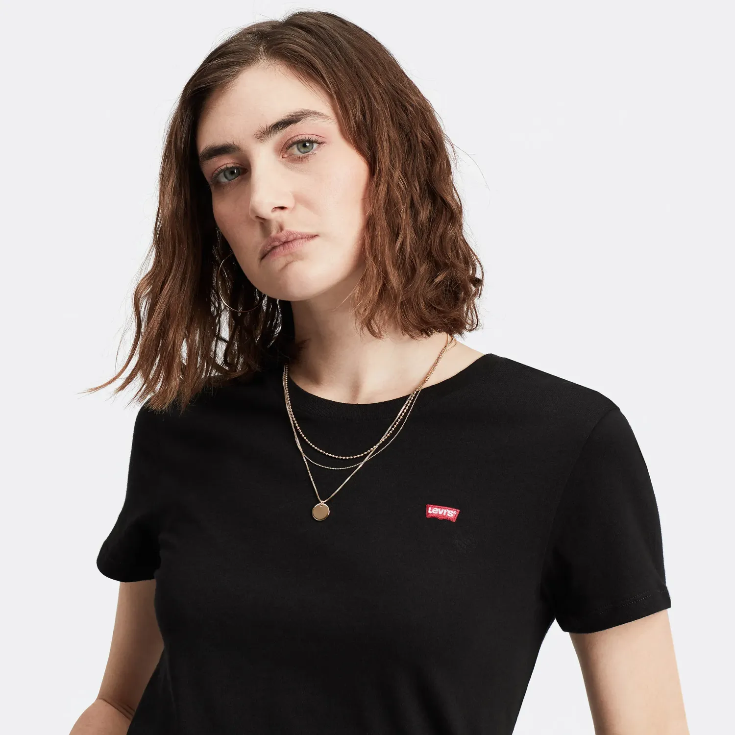 Levis Polo Levis Manga Corta Mujer Perfect Tee Levis color negro | Platanitos