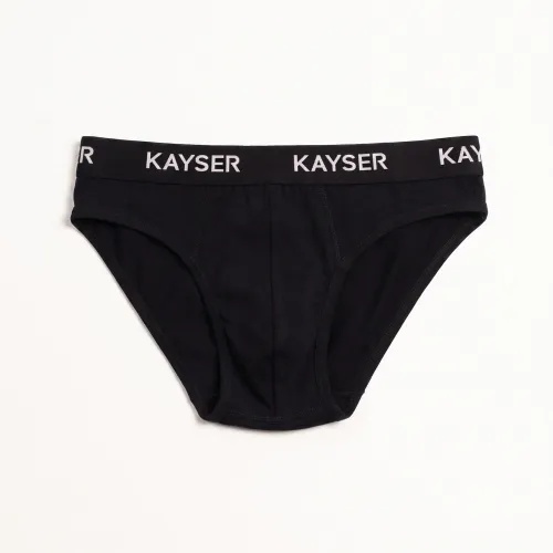 Trusa Kayser Slip Hombre Algodon color negro | Platanitos