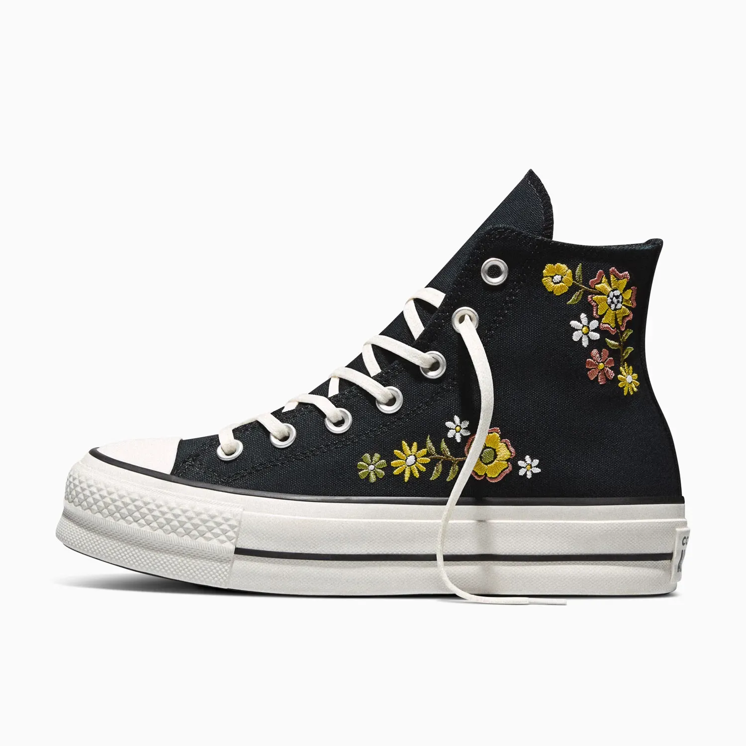Converse Zapatillas Converse Mujer Chuck Taylor All Star Lift Platform Embroidered Florals color negro | Platanitos