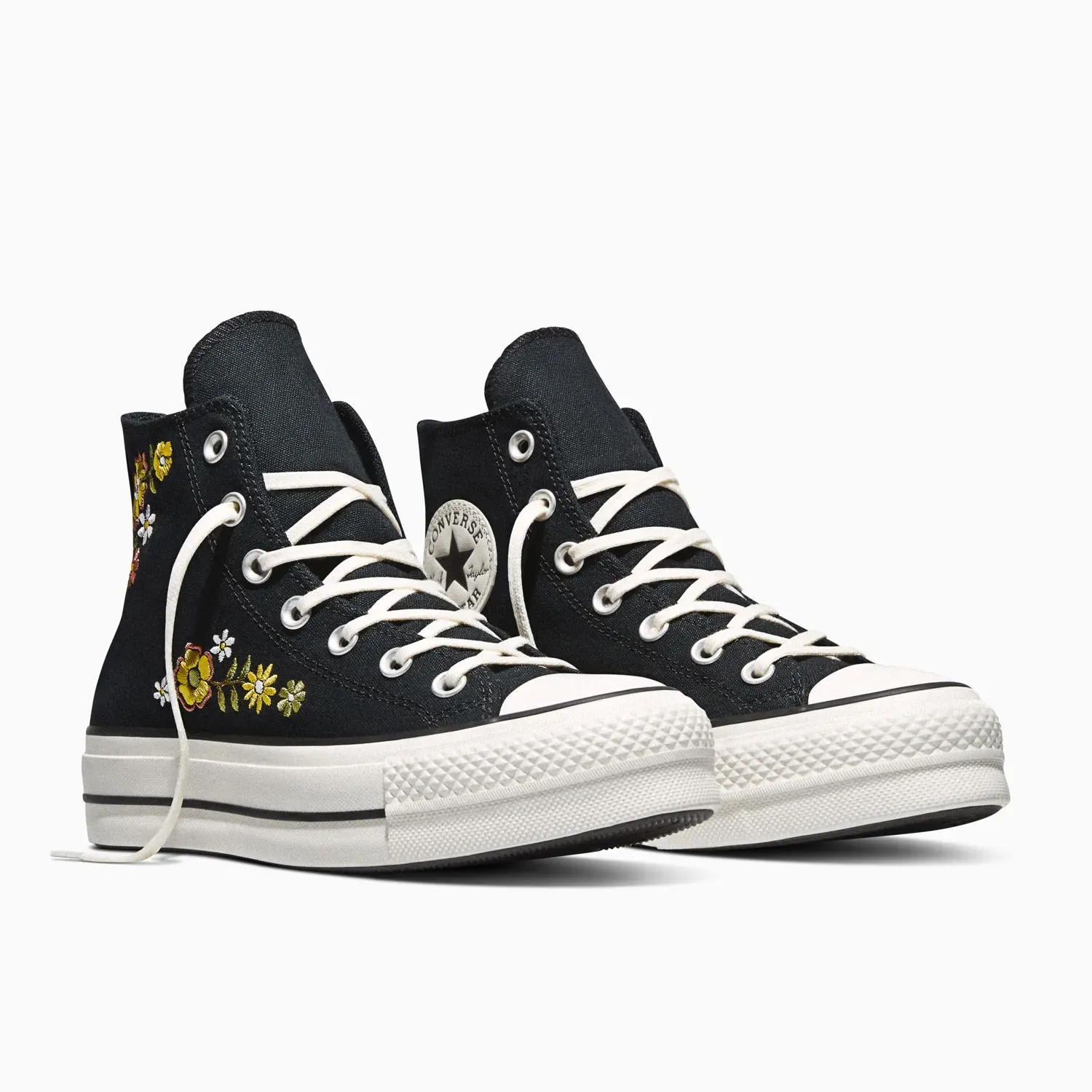 Converse Zapatillas Converse Mujer Chuck Taylor All Star Lift Platform Embroidered Florals color negro | Platanitos
