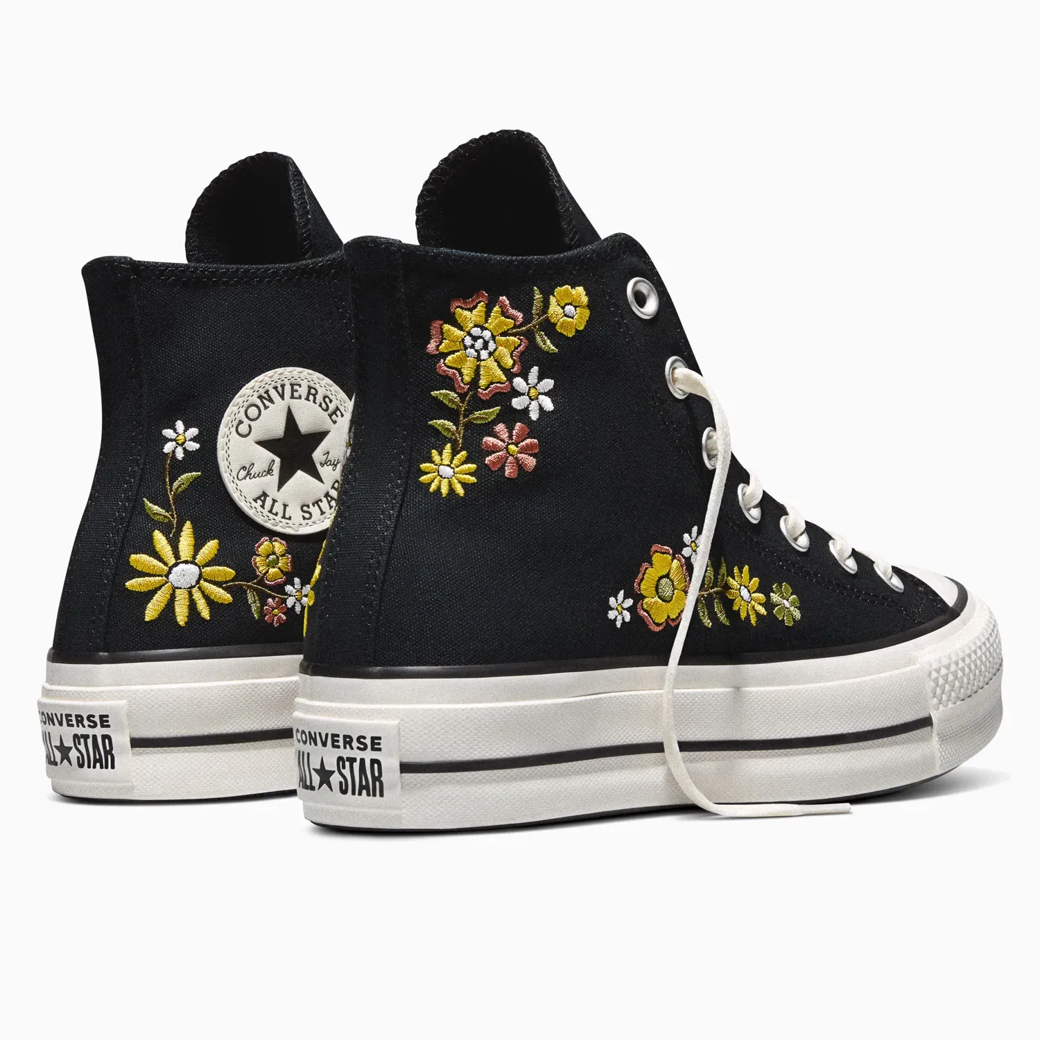 Converse Zapatillas Converse Mujer Chuck Taylor All Star Lift Platform Embroidered Florals color negro | Platanitos