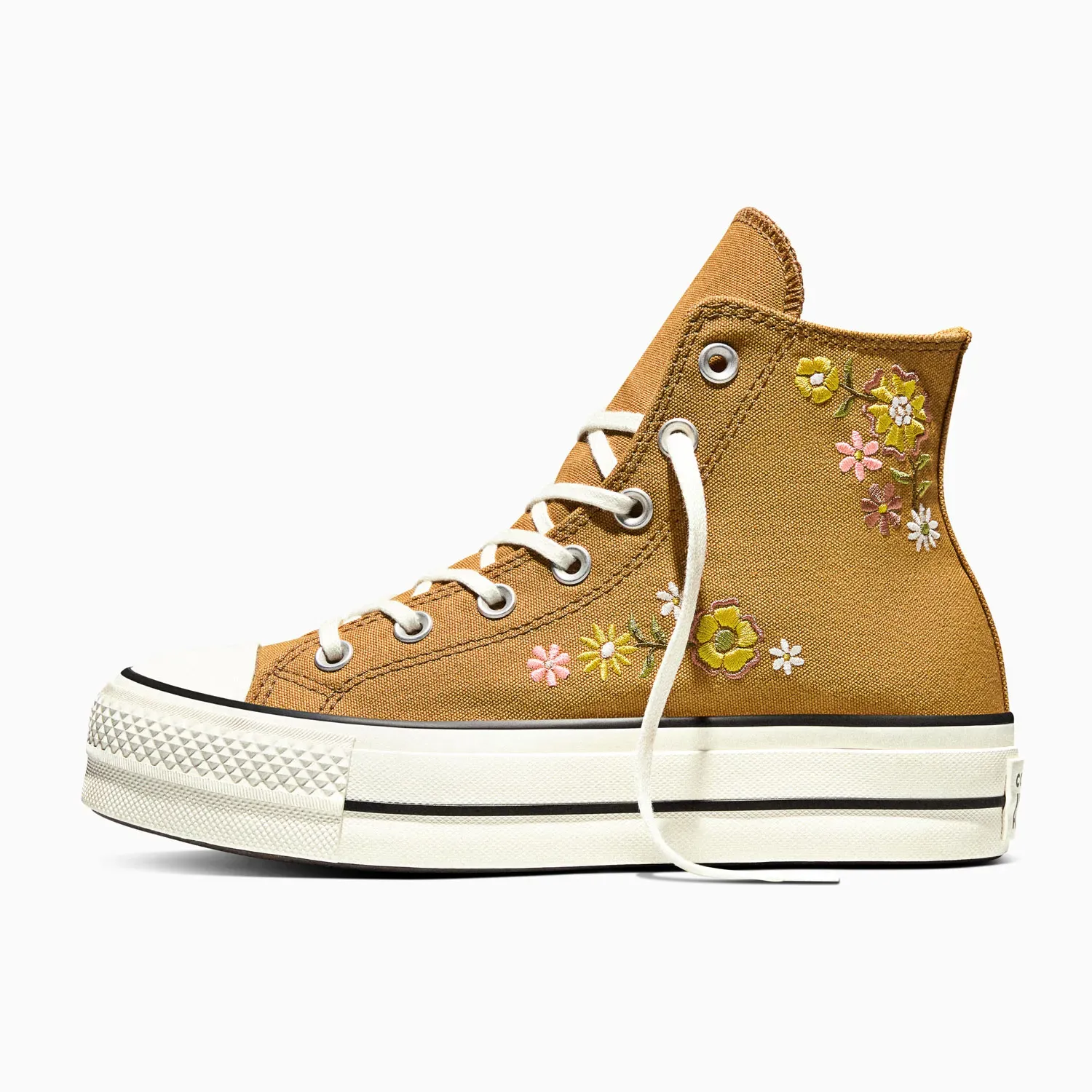 Converse Zapatillas Converse Mujer Chuck Taylor All Star Lift Platform Embroidered Florals color beige | Platanitos