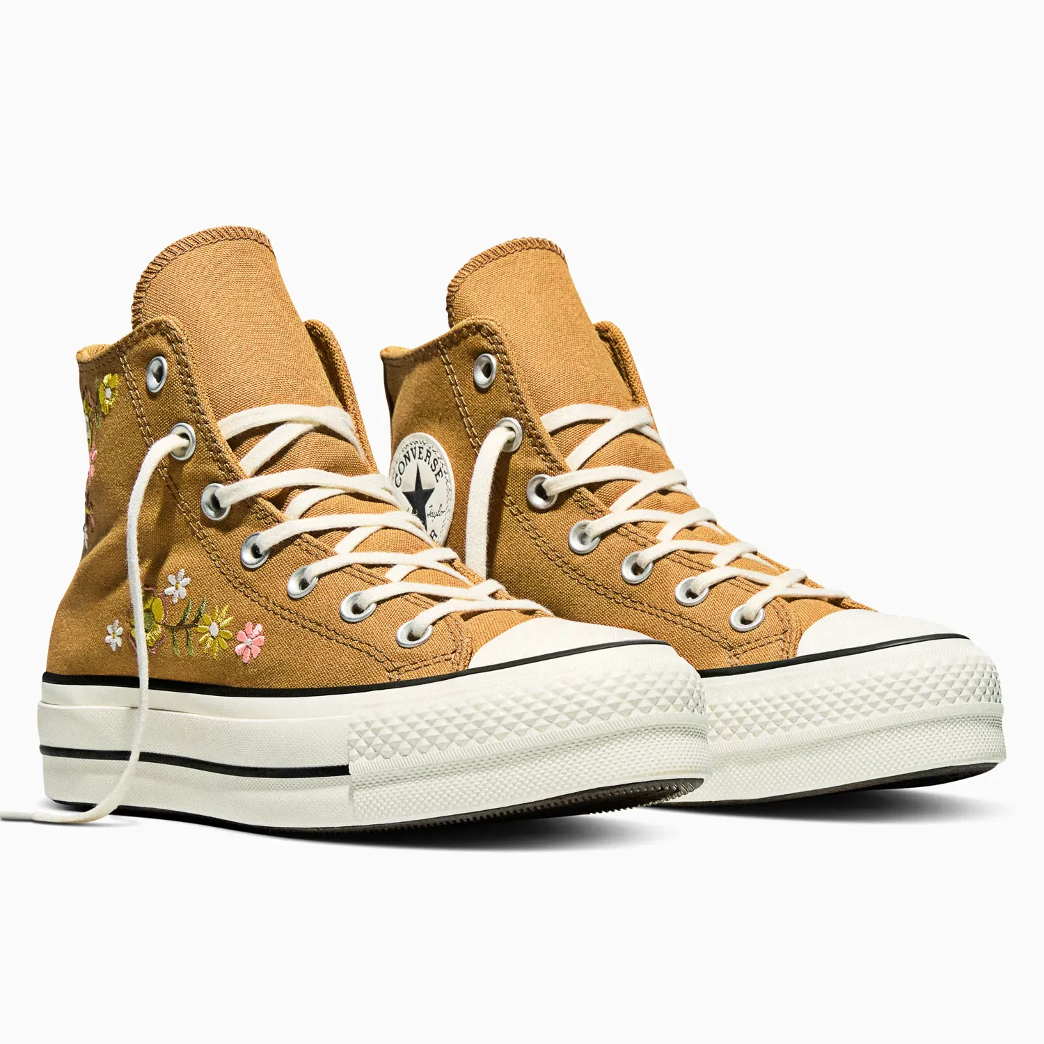 Converse Zapatillas Converse Mujer Chuck Taylor All Star Lift Platform Embroidered Florals color beige | Platanitos