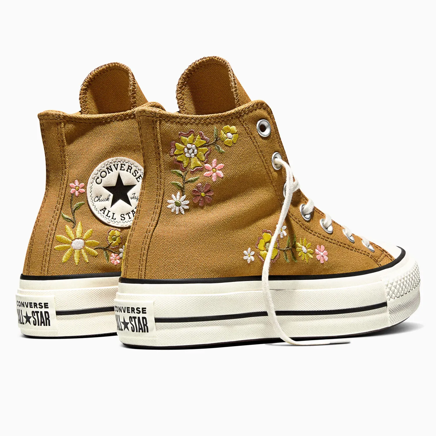 Converse Zapatillas Converse Mujer Chuck Taylor All Star Lift Platform Embroidered Florals color beige | Platanitos
