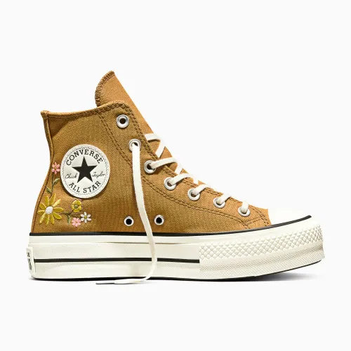 Mujer Converse Beige Zapatillas Mujer Chuck Taylor All Star Lift Platform Embroidered Florals
