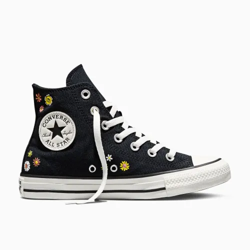 Zapatillas Converse Mujer Chuck Taylor All Star Embroidered Florals color negro | Platanitos