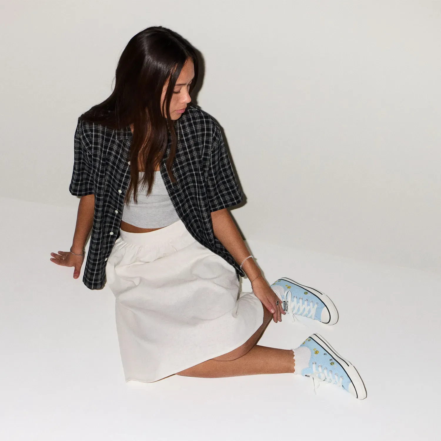 Converse Zapatillas Converse Mujer Chuck Taylor All Star Embroidered Florals color celeste | Platanitos