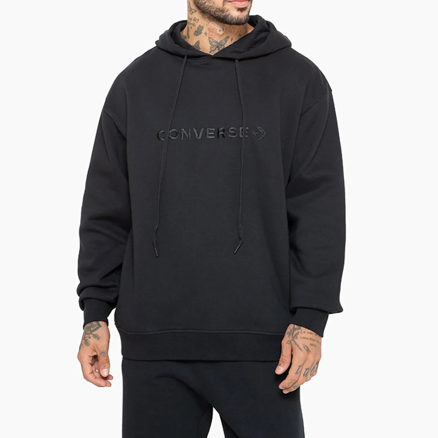 Polera Converse Hombre Hoodie Retro Vibe color negro | Platanitos